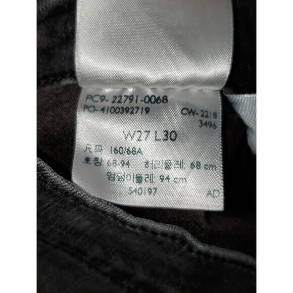 Levi's Premium Mile High Super Skinny Black Jeans Rhinestones Distressed Size 27 - Picture 12 of 13